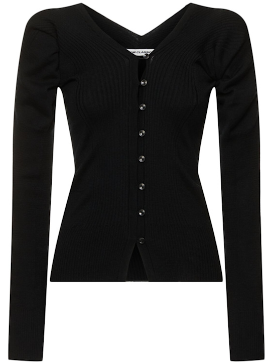 LOW CLASSIC: V-neck knit wool cardigan - women_0 | Luisa Via Roma