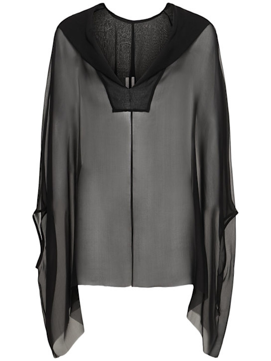 Rick Owens: Kaftan mit Kapuze - Schwarz - men_0 | Luisa Via Roma