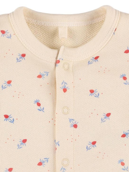 Petit Bateau: Cardigan e pantaloni in jersey di cotone stampato - kids-girls_1 | Luisa Via Roma