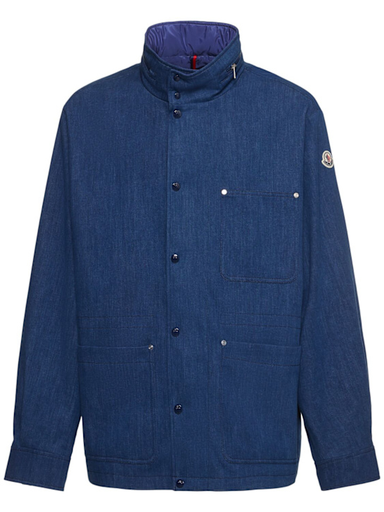Moncler: Chesery denim field jacket - Blue - men_0 | Luisa Via Roma