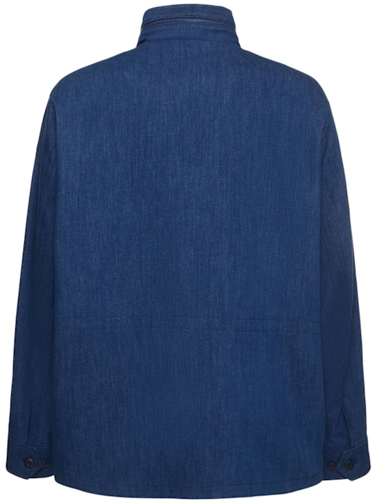 Moncler: Chesery denim field jacket - Blue - men_4 | Luisa Via Roma