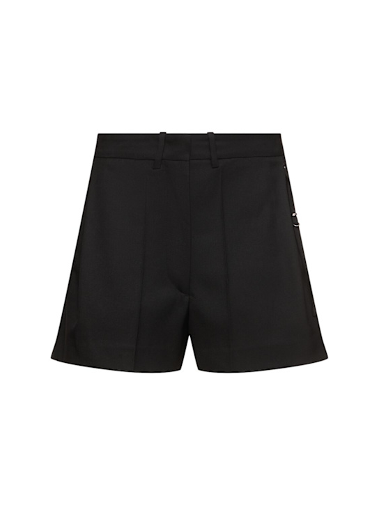 LOW CLASSIC: Bermuda vita bassa in misto lana - Nero - women_0 | Luisa Via Roma