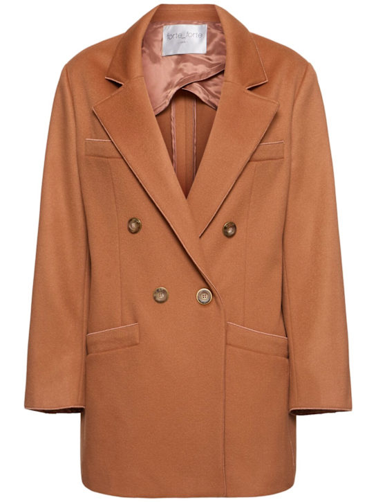 Forte_forte: Wool cashmere long jacket - women_0 | Luisa Via Roma