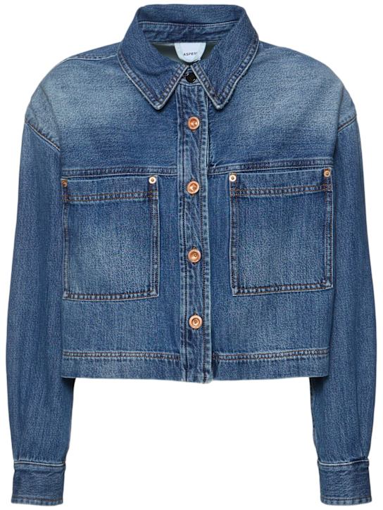 ASPESI: Cotton denim jacket - women_0 | Luisa Via Roma
