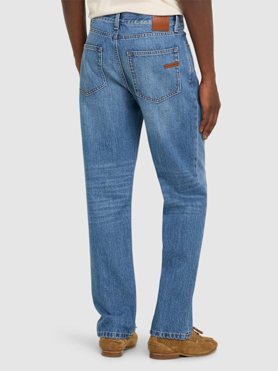 Zegna: Vintage House 5个口袋棉质牛仔裤 - 蓝色 - men_2 | Luisa Via Roma