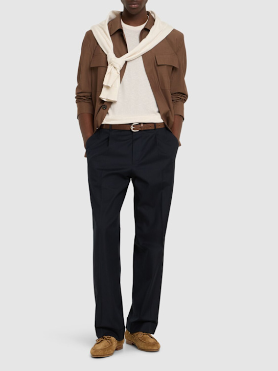 PT Torino: Quindici wide leg pants - Blue - men_1 | Luisa Via Roma