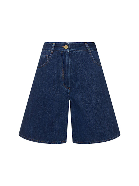 Forte_forte: Cotton denim bermuda shorts - women_0 | Luisa Via Roma
