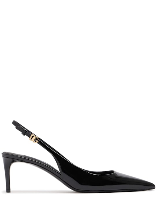 Dolce&Gabbana: 60mm Patent leather slingback heels - women_0 | Luisa Via Roma