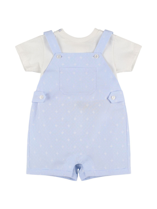 Dolce&Gabbana: Cotton t-shirt & overalls - Light Blue - kids-boys_0 | Luisa Via Roma