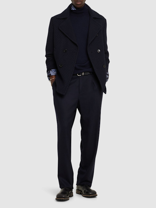 Etro: Wool peacoat - men_1 | Luisa Via Roma