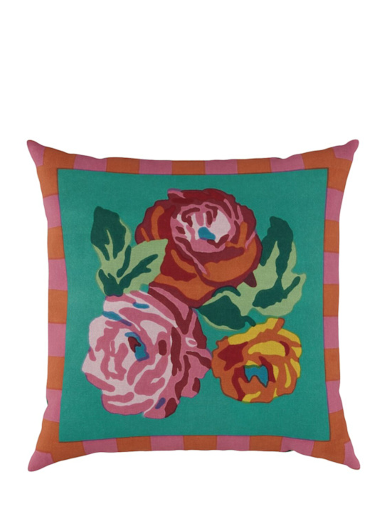 LISA CORTI: Nizam Stripes Aqua Veronese pillow - Green - ecraft_0 | Luisa Via Roma