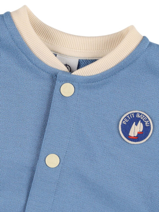 Petit Bateau: Chaqueta de algodón - Blanco/Azul Claro - kids-boys_1 | Luisa Via Roma