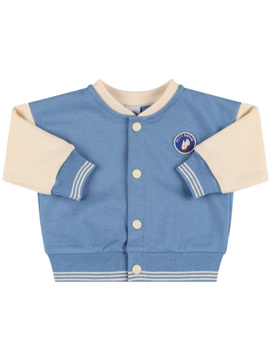 Petit Bateau: Chaqueta de algodón - Blanco/Azul Claro - kids-boys_0 | Luisa Via Roma