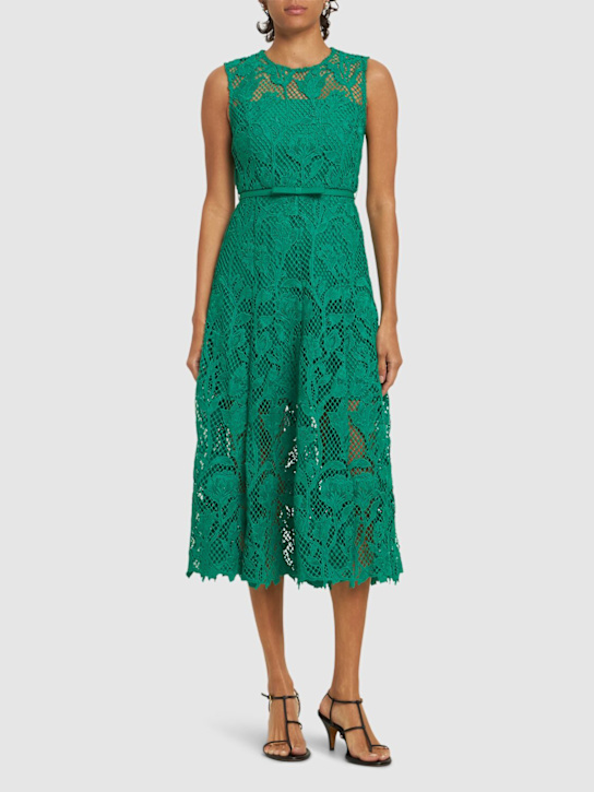 Self-portrait: Lace sleeveless midi dress - women_1 | Luisa Via Roma