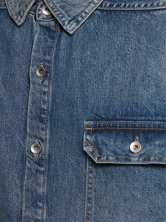 Rick Owens DRKSHDW: SL Tommy jumbo overshirt - Blue - men_4 | Luisa Via Roma