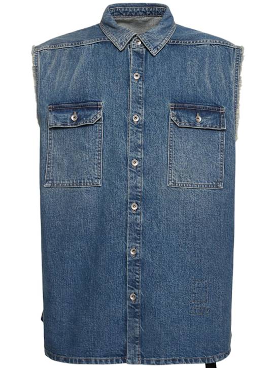 Rick Owens DRKSHDW: SL Tommy jumbo overshirt - Blue - men_0 | Luisa Via Roma