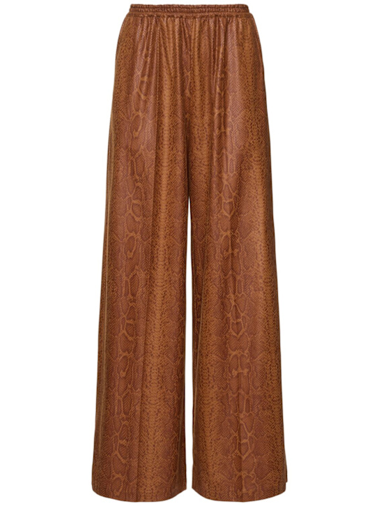 Forte_forte: Python print ecosuede regular waist pant - women_0 | Luisa Via Roma
