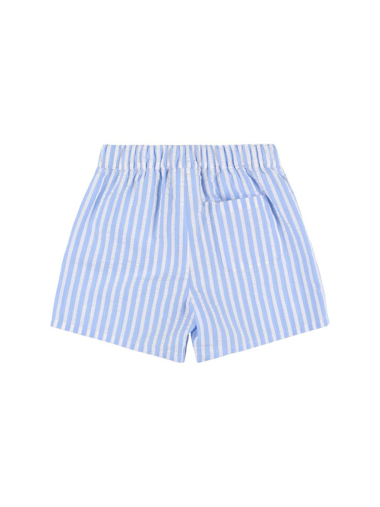 Dolce&Gabbana: Bedruckte Baumwollshorts - Weiß/Blau - kids-boys_1 | Luisa Via Roma
