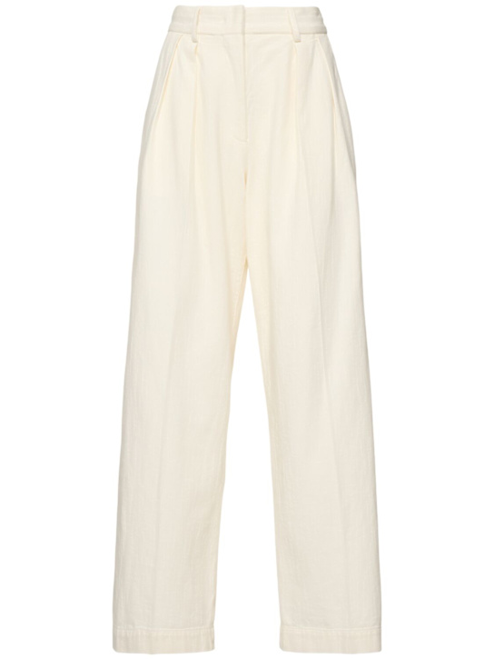 Forte_forte: Fluid cotton low waist pants - women_0 | Luisa Via Roma