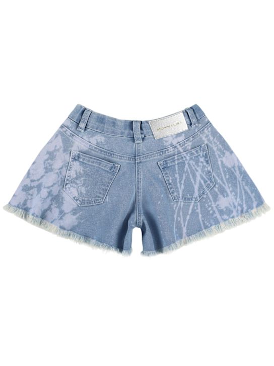 Monnalisa: Shorts in denim con ricami - Blu - kids-girls_1 | Luisa Via Roma