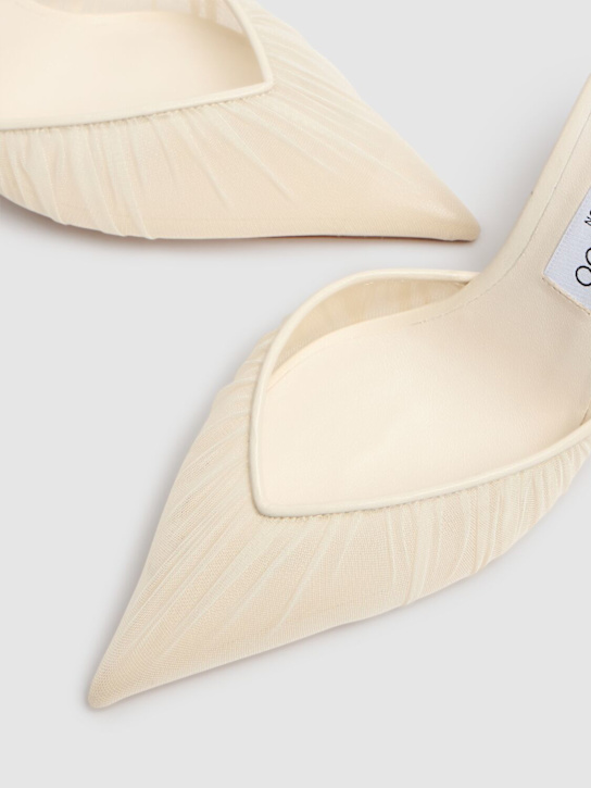 Jimmy Choo: 85mm Saeda tulle & crystal pumps - Ivory/Silver - women_3 | Luisa Via Roma