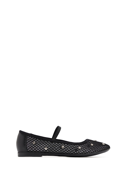 Philosophy: Embellished fishnet ballerinas - Black - kids-girls_0 | Luisa Via Roma