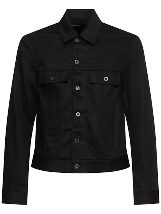 Rick Owens DRKSHDW: Denim trucker jacket - Black - men_0 | Luisa Via Roma
