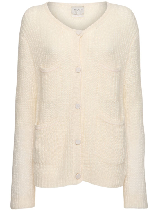 Forte_forte: Alpaca blend knitted cardigan - women_0 | Luisa Via Roma