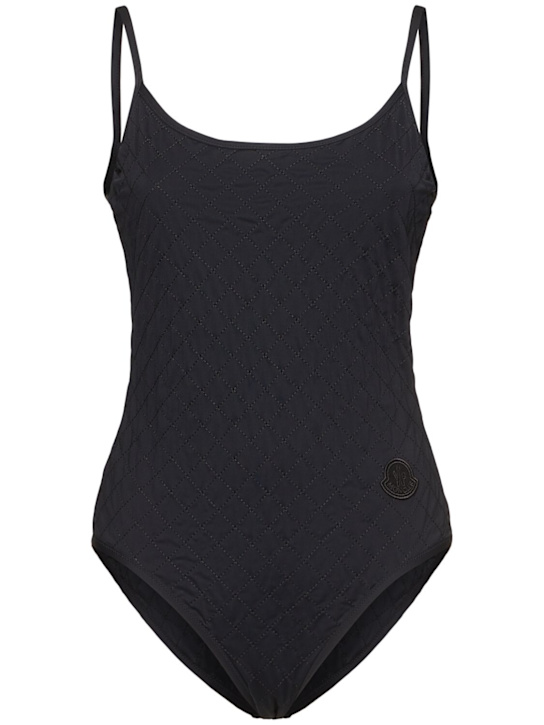 Moncler: Diamond quilted nylon swimsuit - women_0 | Luisa Via Roma