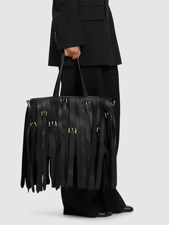 Moschino: Multibelts leather tote bag - women_1 | Luisa Via Roma