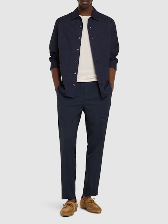 Zegna: Wool blend joggers - Blue - men_1 | Luisa Via Roma