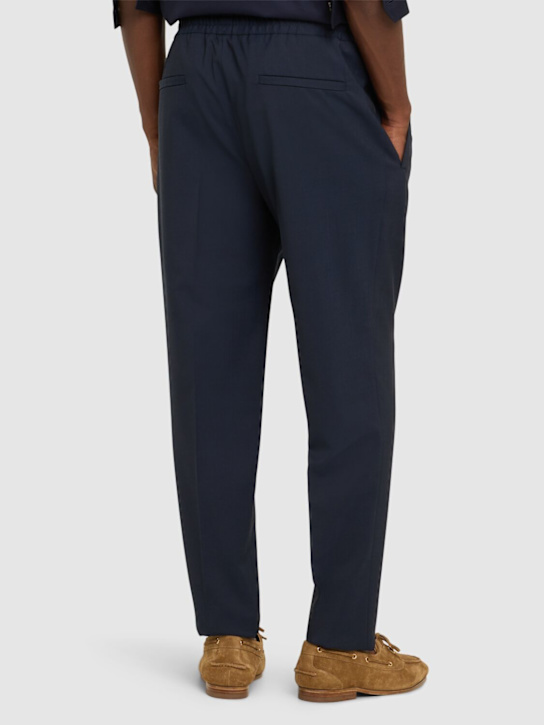 Zegna: Wool blend joggers - Blue - men_2 | Luisa Via Roma