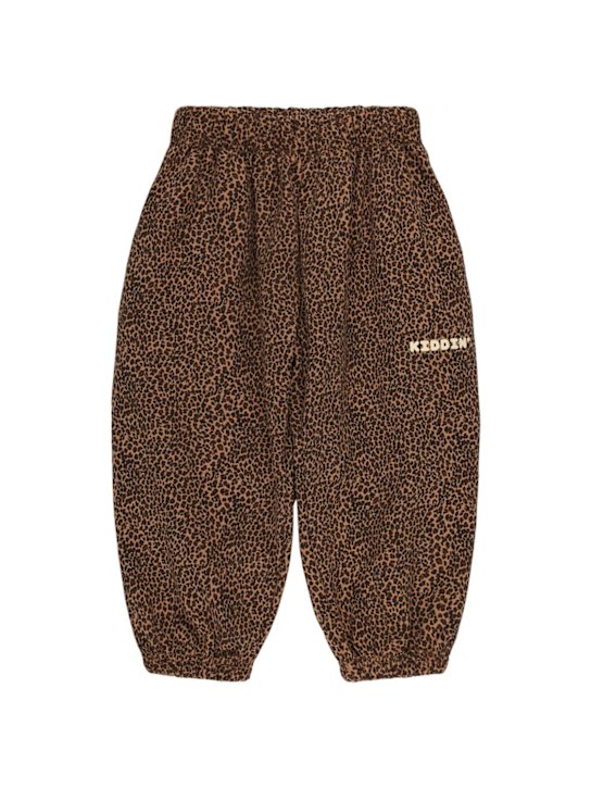 Kiddin: Pantaloni in felpa di cotone - Marrone/Nero - kids-girls_0 | Luisa Via Roma