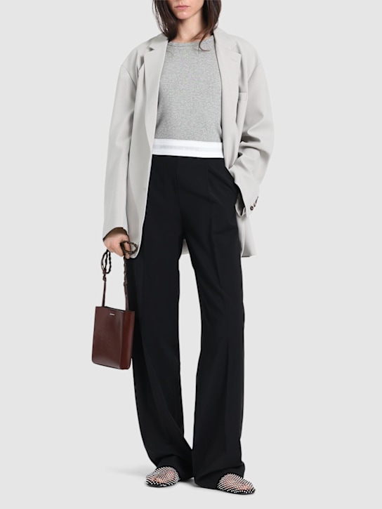 Alexander Wang: High waisted pleated wool pants - women_1 | Luisa Via Roma