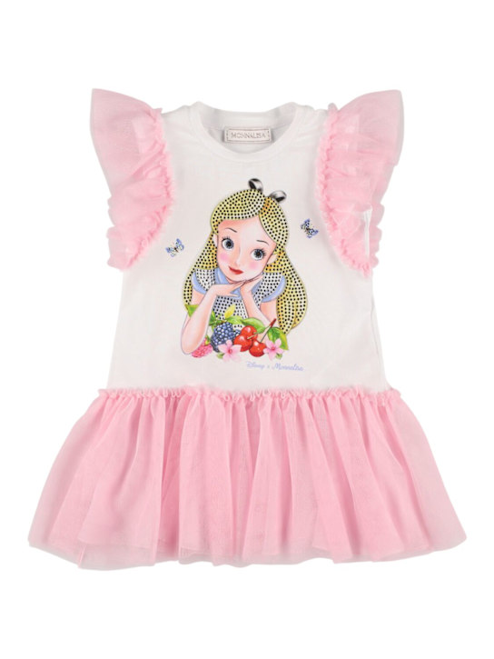 Monnalisa: ジャージー＆チュールワンピース - ピンク - kids-girls_0 | Luisa Via Roma