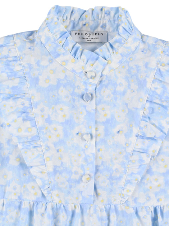 Philosophy: Vestito in popeline di cotone stampato - Blu - kids-girls_1 | Luisa Via Roma