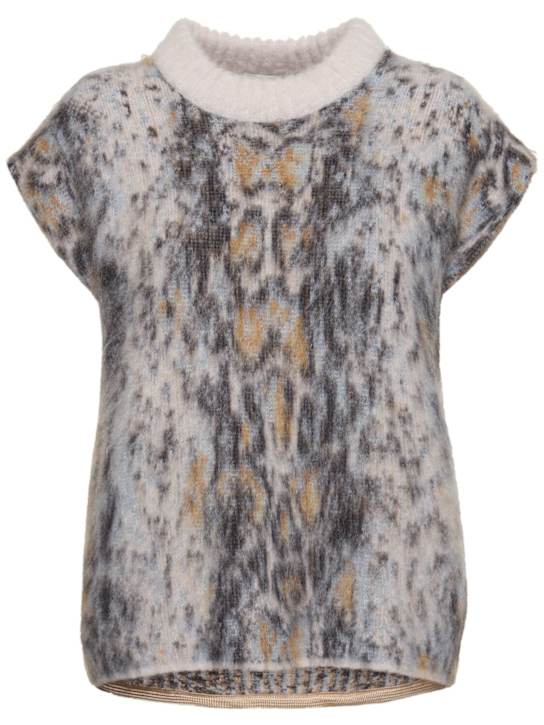 Forte_forte: Alpaca blend jacquard vest - women_0 | Luisa Via Roma