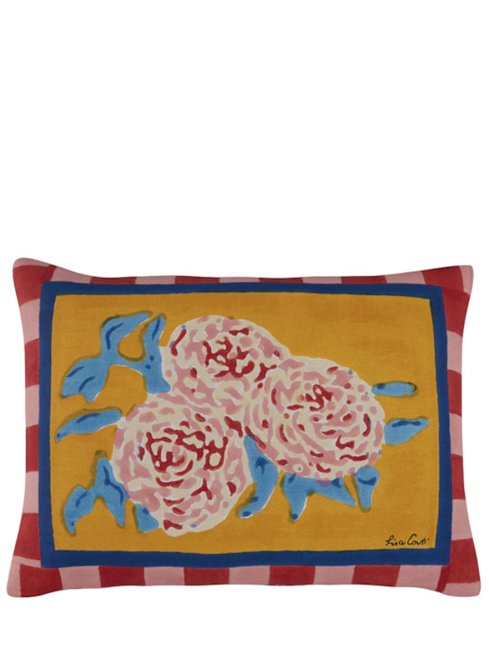 LISA CORTI: Leopard Stripes Gold baby pillow - ecraft_0 | Luisa Via Roma