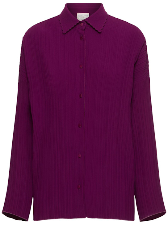 Forte_forte: Crepe plisse' overshirt - women_0 | Luisa Via Roma