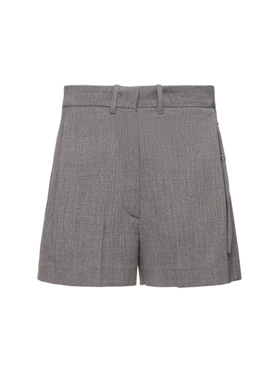 LOW CLASSIC: Low rise wool blend Bermuda shorts - Grey - women_0 | Luisa Via Roma