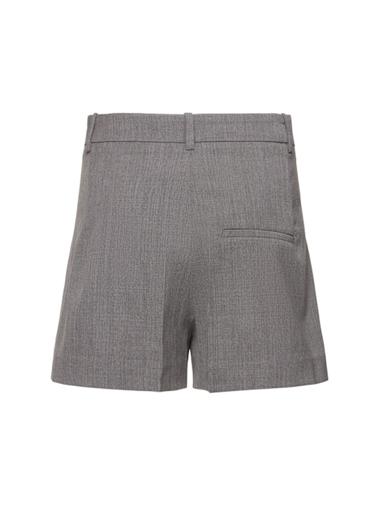 LOW CLASSIC: Low rise wool blend Bermuda shorts - Grey - women_3 | Luisa Via Roma