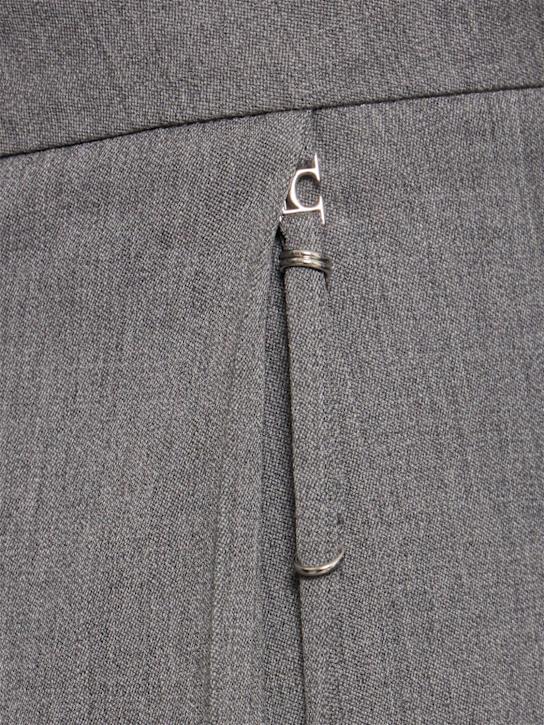 LOW CLASSIC: Low rise wool blend Bermuda shorts - Grey - women_4 | Luisa Via Roma