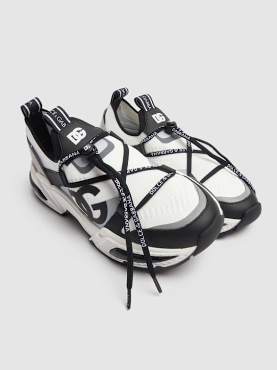 Dolce&Gabbana: Logo lace-up sneakers - White/Black - kids-boys_1 | Luisa Via Roma