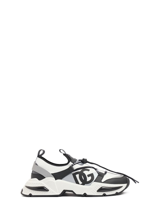 Dolce&Gabbana: Logo lace-up sneakers - White/Black - kids-boys_0 | Luisa Via Roma