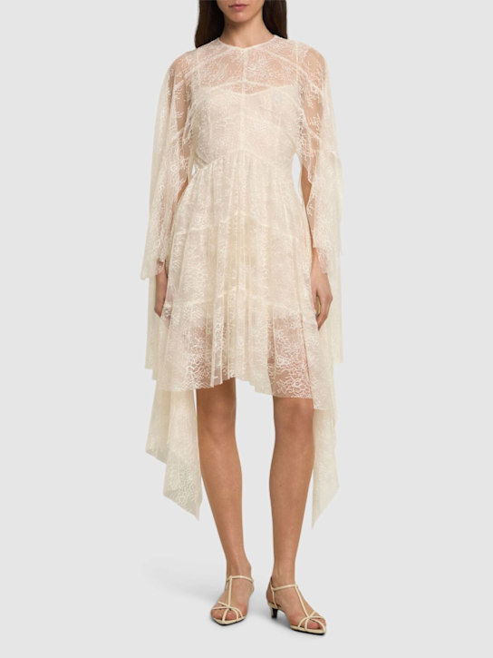 Draped nylon lace dress - Thumbnail 2