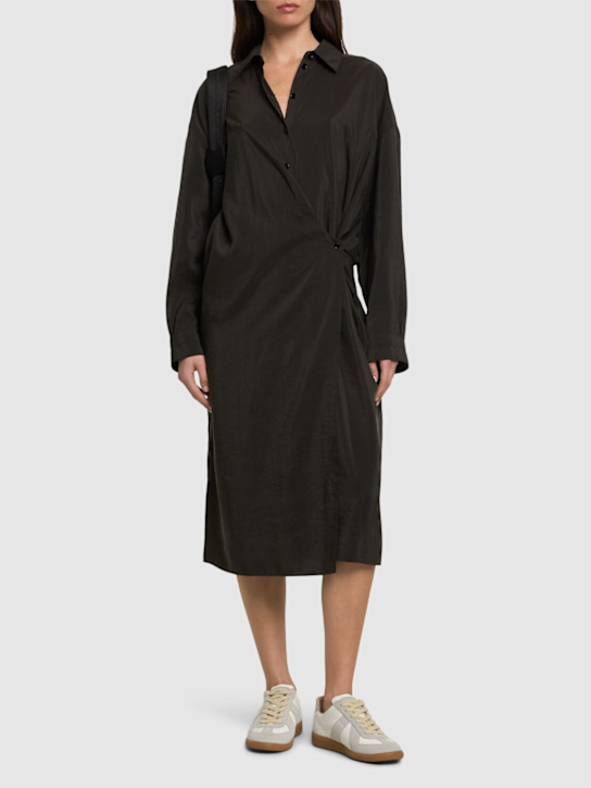 Lemaire: Dry silk straight collar dress - women_1 | Luisa Via Roma