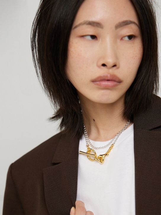 Charlotte Chesnais: Halo Collier vermeil & silver necklace - Gold/Silver - women_1 | Luisa Via Roma