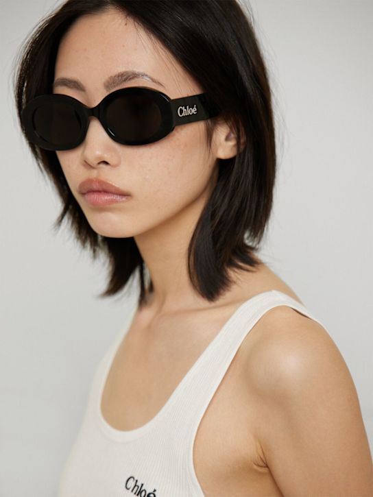 Chloé: Rounded acetate sunglasses - women_1 | Luisa Via Roma