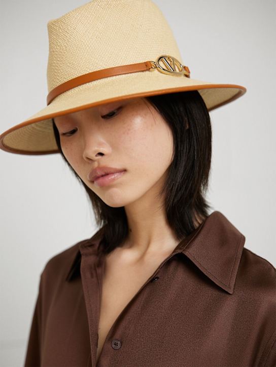 Valentino Garavani: V Logo large brim hat - women_1 | Luisa Via Roma