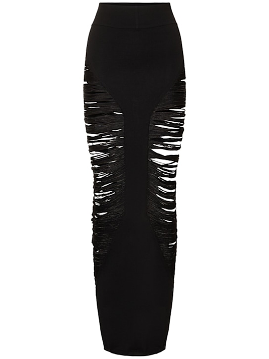 Rick Owens: Pillar wool knit long skirt - women_0 | Luisa Via Roma